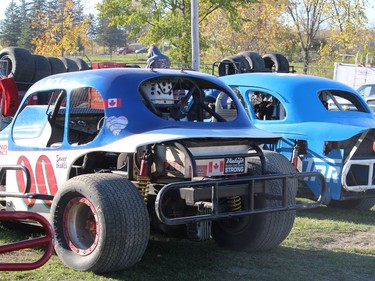 Vintage Division cars in the pits at the Cornwall speedway. Photo on Sunday, October 11, 2020, in Cornwall, Ont. Todd Hambleton/Cornwall Standard-Freeholder/Postmedia Network