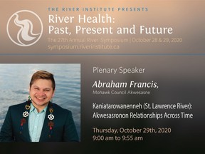 Abraham Francis, one of the speakers at the 27th Annual River Symposium later this month. Handout/Cornwall Standard-Freeholder/Postmedia Network

Handout Not For Resale