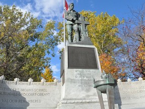 The Cornwall Cenotaph, on Friday October 23, 2020 in Cornwall, Ont. Francis Racine/Cornwall Standard-Freeholder/Postmedia Network