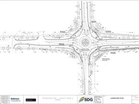 Handout/Cornwall Standard-Freeholder/Postmedia Network
Sketch of the design of the Morrisburg roundabout, released by the United Counties of SDG.

Handout Not For Resale