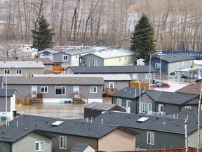 Flood waters from the Clearwater River cover the Ptarmigan Trailer Park in Waterways on Monday, April 27, 2020. Vincent McDermott/Fort McMurray Today/Postmedia Network ORG XMIT: POS2004271208106447