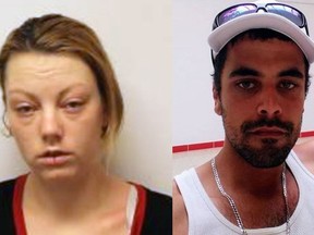 Leslie Ann Brown, left, 31, is wanted by Kingston Police in connection to two separate robberies that took place on Sept. 27 and Monday. Jayme Shawn Syring, right, 29, is also wanted by Kingston Police in connection to the Monday robbery. (Supplied Photos)