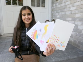 Eleven-year-old Lylia Charif has raised more than $9,000 for Kingston charities with her Gnome for a Home fundraising efforts. She's aiming to hit $10,000 this year through sales of her handmade cards and gnome-themed products. (Meghan Balogh/The Whig-Standard)