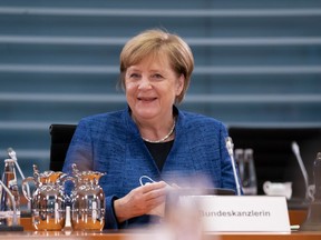 German Chancellor Angela Merkel arrives for the weekly government cabinet meeting on Oct. 21 in Berlin, Germany. (Henning Schacht/Getty Images)