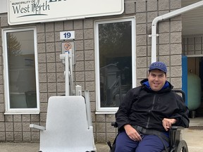 It may be "off" season at the West Perth Lions Pool, but this new accessible lift will be installed and ready for use in 2021 after McKenzie Hinz (right), of Mitchell, and his "team" managed to raise enough funds. SUBMITTED