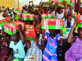 Operation Christmas Child in Leduc is hoping to send out 2,800 shoeboxes this year. (Supplied)