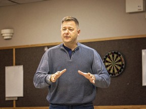 MLA Shane Getson, pictured here from a town hall held in Mayerthorpe, recently commented on his fellow MLAs holiday travels.
Brigette Moore