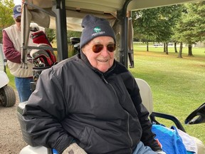 The birthday boy, Wally Christie at 103, played a celebratory round of golf with family and friends to mark the occasion, despite some snow flurries. Submitted photo