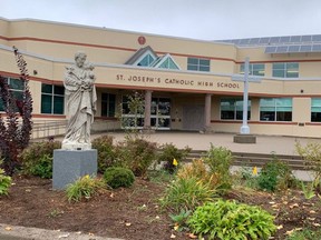 The statue of St. Joseph that had stood before the former Sisters of St. Joseph Motherhouse on Pembroke Street West has been located to St. Joseph's High School in Renfrew. Submitted photo