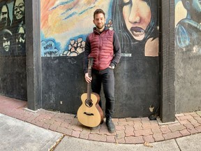 After releasing his first single last month, and with another on the way in November, Stratford's Kyle Waymouth, 26, is set to debut his first album early in the new year. (Cory Smith/The Beacon Herald)