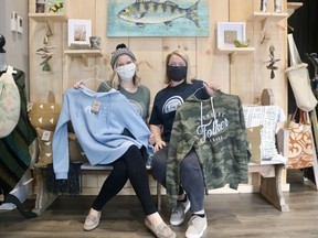 Organizers Laura Hitchon and Pam Schneider were on hand Friday afternoon at Pop Up Norfolk, located in Port Dover at 518 Main St. The store gives local artists and businesses a space to display their products to the community. (ASHLEY TAYLOR)
