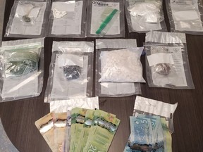 Nipissing West OPP seized close to $100,000 in drugs while executing a search warrant on Oct. 1. Police handout