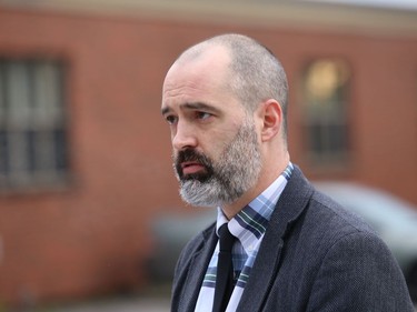 Luke Morse, head of schools and principal of (elementary)
Sudbury Christian Academy, makes a point at the official opening of Sudbury Christian Academy on Dublin Street in Sudbury, Ont. on Friday October 9, 2020. The private school is located at the former location of St. Raphael Catholic Elementary School. John Lappa/Sudbury Star/Postmedia Network