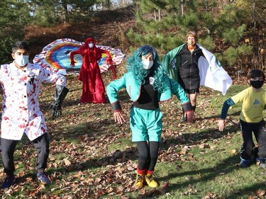 Participants take part in a Halloween-themed event celebrating two years of Fridays For Future in Greater Sudbury, Ont. on Friday October 30, 2020. The event included the debut of a new Parachute for the Planet. John Lappa/Sudbury Star/Postmedia Network