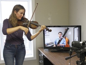 Timmins Symphony Orchestra members Joanna Millson and Mits Takayesu-Douglas  offer a glimpse of how the contactless studio works for wind and brass instrument lessons as they've resumed in-person lessons. They're also encouraging everyone to keep up the support and watch out for their upcoming virtual concert season starting from Nov. 7.  

RICHA BHOSALE/The Daily Press