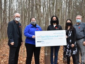 L-R: Dan Gieruszak, SVCA Chair and Deputy Mayor, Town of Brockton, Jennifer Stephens, SVCA GM/S-T, Cherie Leslie, NWMO Senior Engagement Advisor, Leanne Martin, South Bruce CAO/Clerk and Dave Rushton,  South Bruce Project Coordinator. SUBMITTED