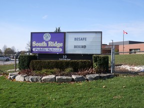 South Ridge Public School, Tillsonburg. (Chris Abbott/Norfolk and Tillsonburg News)