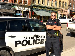 The Stratford Police Service is sharing daily public-service messages and spreading awareness about the police service's local partner organizations as part of Ontario's Crime Prevention Week. Galen Simmons/The Beacon Herald/Postmedia Network