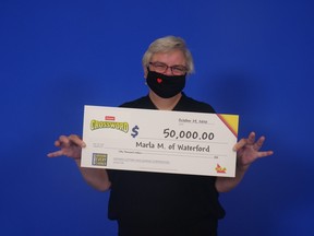 Marla MacLean of Waterford recently won $50,000 on a Crossword OLG scratch ticket. (CONTRIBUTED)