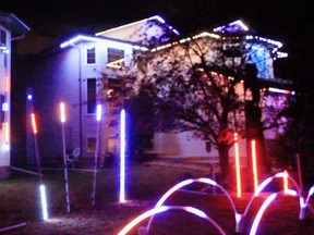 There are roughly 3,000 LED lights hooked up in Davies' yard for the display, which are controlled by eight controllers both hard-wired and wireless. Photo Supplied