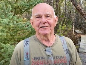 Larry Jones of Bobcaygeon was working on his property on the shores of Sturgeon Lake when he noticed a green bottle stuck in the mud. The bottle contained a message written by a Simcoe resident more than 30 years ago. (Photo courtesy of Kawartha 411 News)