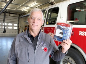John Gignac, with the Hawkins-Gignac Foundation for CO Education, promoted CO detector use during an event at Sarnia's East Street fire hall on Nov. 3. Paul Morden/Postmedia Network