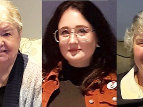 Jane Cadman, Bethany Tiegs and Margaret Capes have been recognized as Women of Excellence by the Sarnia Community Foundation. The annual awards this year drew a record number of nominations, said foundation executive director Jane Anema. Handout