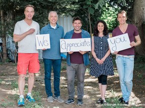 The Lighthouse Festival Theatre cast of Baskerville, from left, Steven Sparks, Jamie Williams, Mark McGrinder, Mairi Babb, Adrian Shepherd- Gawinski, are among the actors that appreciate the support to keep community theatres afloat during the pandemic. Handout