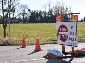 Oxford OPP closed a section of Road 96 in Zorra Wednesday investigating a fatal crash between an ATV and car. (Kathleen Saylors/Woodstock Sentinel-Review)