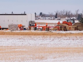 A new power storage facility is under construction south of Rycroft, Alta. on Monday, Nov. 9, 2020.