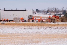 A new power storage facility is under construction south of Rycroft, Alta. on Monday, Nov. 9, 2020.