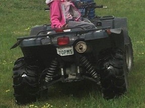 A Yamaha Kodiak ATV disappeared from the front yard of a residence in Noelville earlier this week.