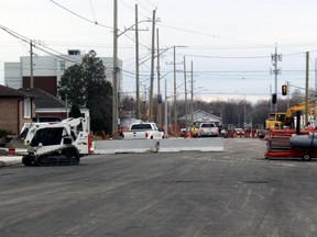 Work crews continue to work on Cassells Street Friday morning. The roadway is expected to open to traffic along its entire length next week.
PJ Wilson/The Nugget