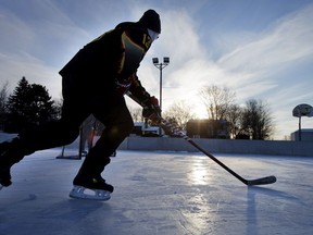 A file photo of some outdoor hockey in Ottawa's Manordale Park.
