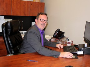 Chatham-Kent Mayor Darrin Canniff at his desk in this file photograph from December 2019. Ellwood Shreve/Postmedia Network