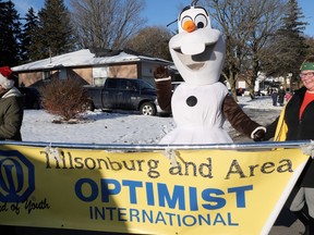 Olaf, a character from the movie Frozen, will have a display at the Tillsonburg and Area Optimist Club Christmas Display on Saturday, 1-4 p.m., in the parking lot next to Avondale United Church. (Chris Abbott/Norfolk and Tillsonburg News/File photo)