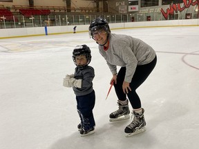 Courtney Kay and her son Brooks participate in the Me&My Parent CanSkate program with the Tricenturena Waterford Arena. Handout
