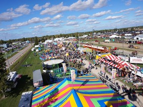 The Brigden Fair midway is pictured from up high. The fair, along with hundreds of others in Ontario, wasn't held this year because of the COVID-19 pandemic. Handout