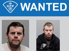 Jessie Teal, 33, and Frank Teal, 28, are wanted by Ontario Provincial Police in Frontenac for aggravated assault, assault with a weapon, weapons dangerous and forcible entry.