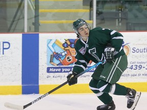 Crusaders forward Matt Savoie was named the AJHL’s first-ever rookie of the week with four points in his first two games. Photo courtesy Target Photography