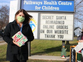 Alison Morrison, left, and Julie Ingles with Pathways Health Centre for Children promote this year's online version of its annual Secret Santa Shoppe fundraiser.