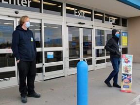 Walmart employees in North Bay tell shoppers Saturday morning the store is closed following a fire Friday night. PJ Wilson/The Nugget