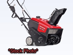 A red Honda HS720 snowblower, similar to the one pictured in this stock photo, was stolen from a storage container on a Sturgeon Falls property earlier this month.