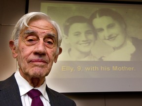 Elly Gotz, who survived the Holocaust in the Dachau concentration camp, will be speaking to London and area students via Zoom regarding his experience. He's shown in a file photograph from 2019. Mike Hensen/Postmedia Network