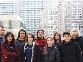 Beze Gray )front right) is one in a group of seven young people arguing provincial emissions-target reductions in 2018 violate the Canadian Charter of Rights and Freedoms. The group recently argued and won to have their day in court after the provincial government in April moved the group's case should be thrown out. Handout