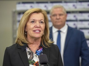 Ontario Health Minister Christine Elliott speaks at the daily briefing at Humber River Hospital in Toronto. FRANK GUNN /THE CANADIAN PRESS