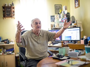 Ed Deibel, founder of the Northern Ontario Heritage Party, speaks with Postmedia at his home in North Bay. Tyler Anderson / Postmedia