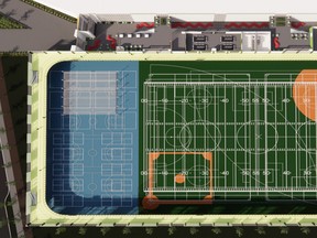 In late October, elected officials voted 7-2 in favour of selecting the all-in $90-million design for the proposed field house. Councillors Linton Delainey and Glen Lawrence voted against it. On Nov. 24, council approved $5 million from reserves to pay for a detailed design. Graphic Supplied