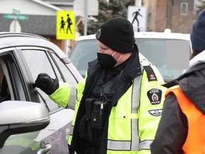 Greater Sudbury Police carry out a spot check on the weekend as the Festive RIDE campaign got underway.