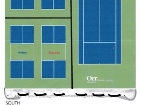 Final plans have begun for the refurbishment of Victoria Park's tennis court pads. Submitted